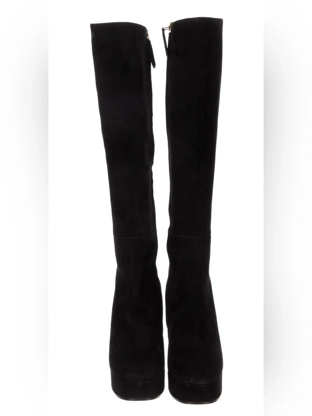 Gucci Madame Black Suede Knee High Boots Size 37 / US 6 - Picture 3 of 10